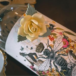 Vintage Porcelain Yellow Rose Brooch | Friendship Pin